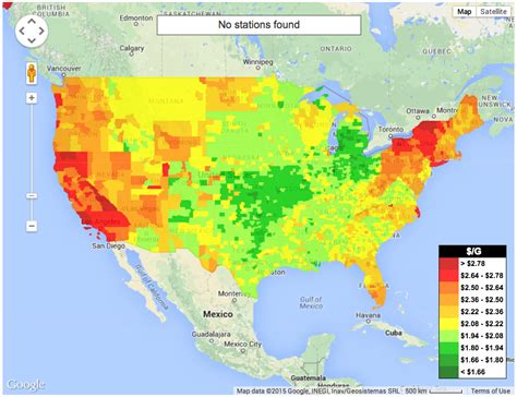gas prices map google